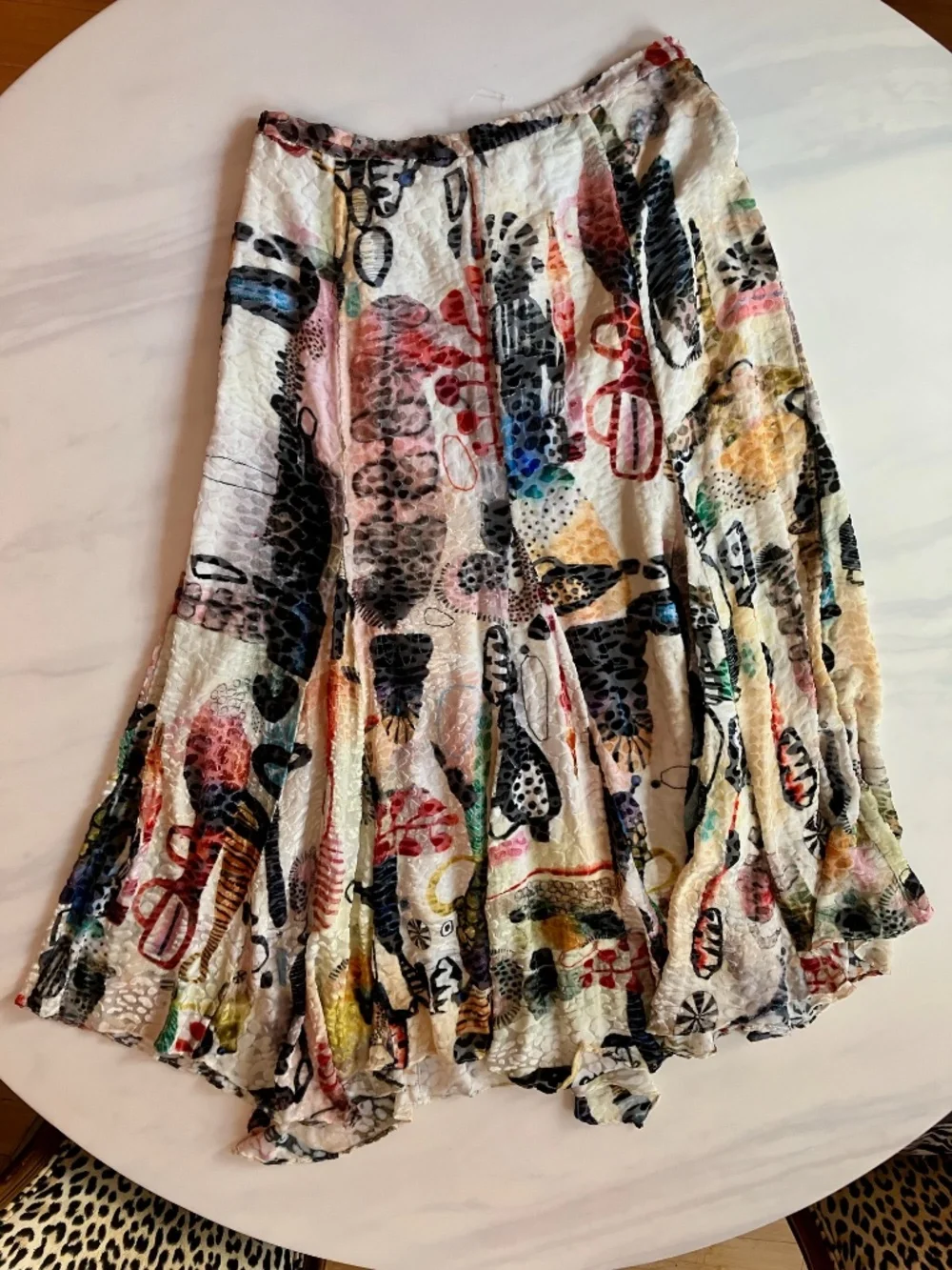 GORGEOUS Rachel Comey Emma Burnout Abstract Print Lined Velvet Maxi Skirt 12